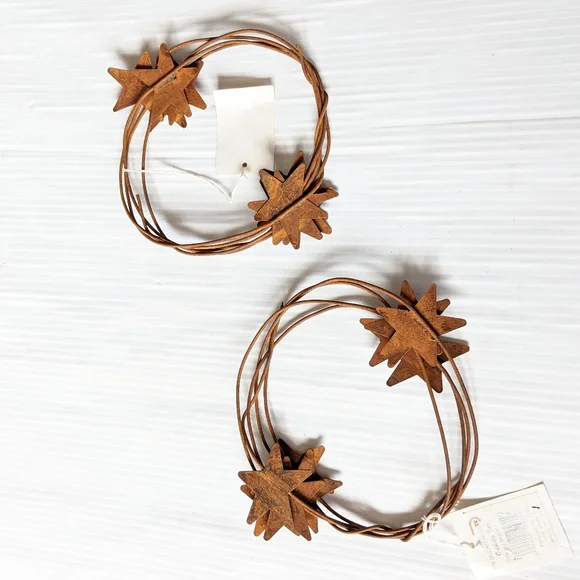 Rust Star 6 foot Garland Set of 2 country primitive - Picture 1 of 3